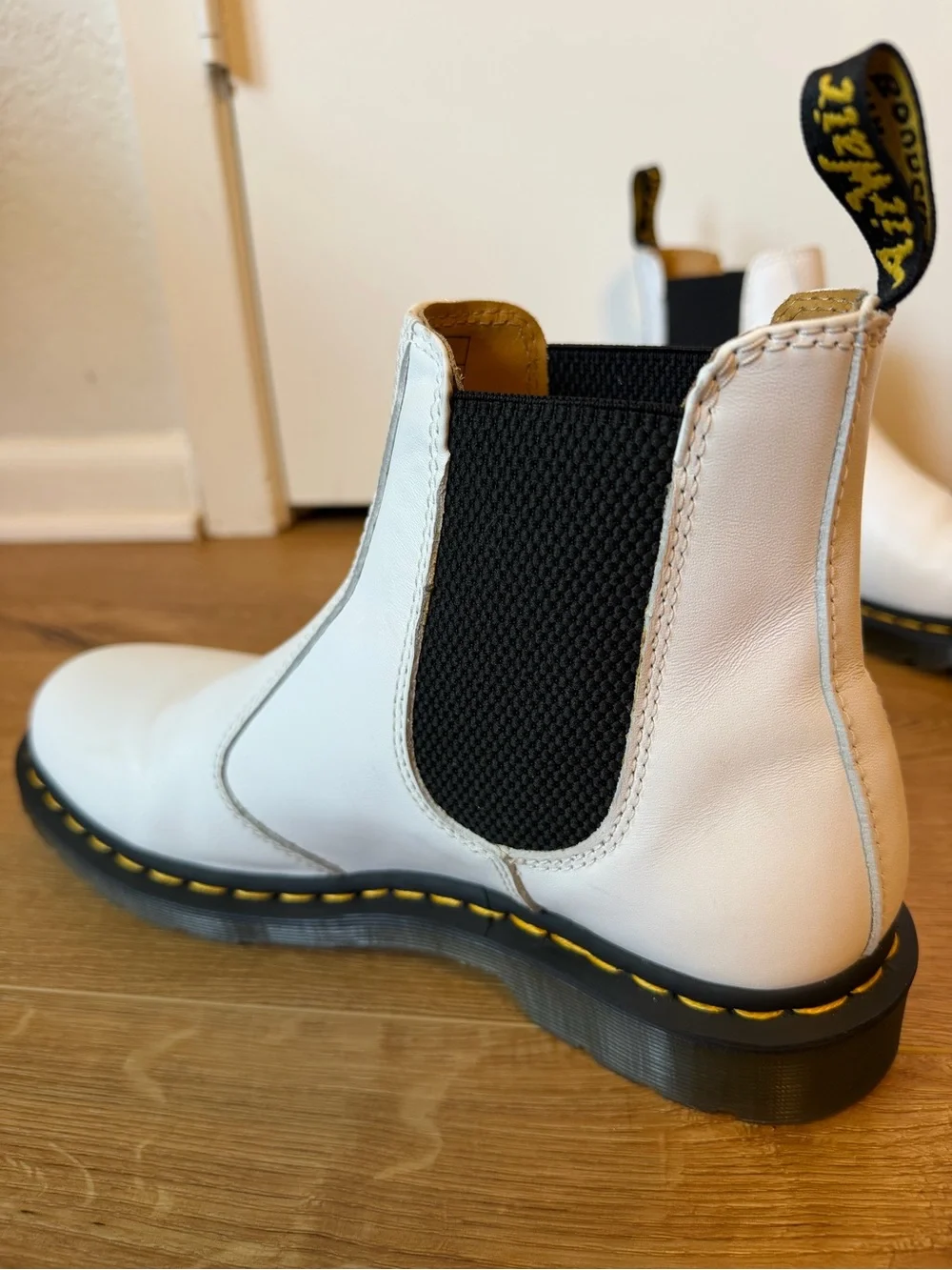 Dr. Martens White Leather Chelsea Boots